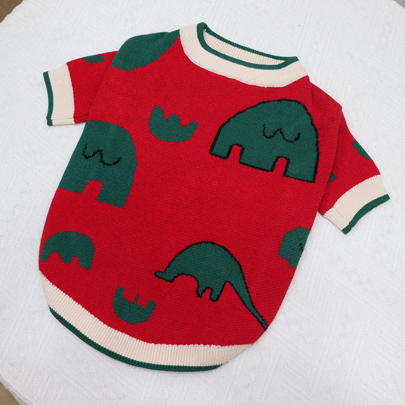 Elefanten-Print Wollpullover für Hunde | LuxeStyle