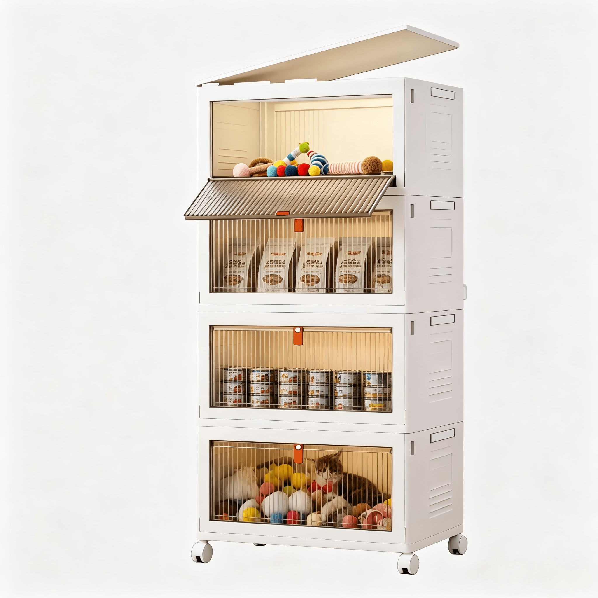 Faltbarer Haustier-Organizer mit Rollen