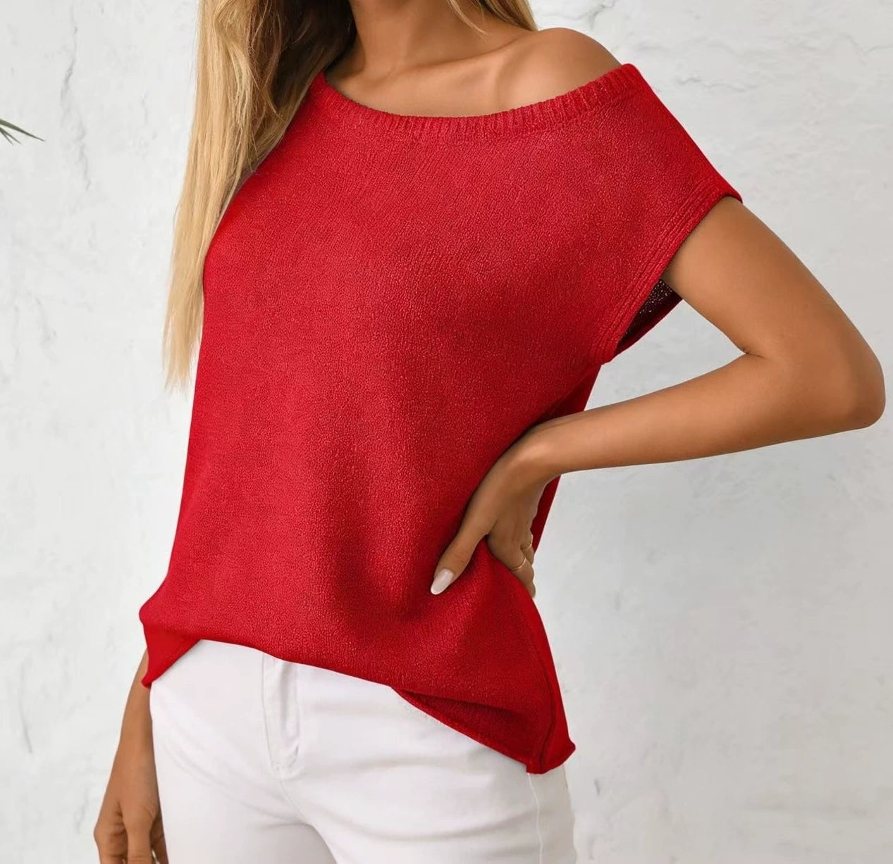 Einfarbiger Vielseitiger Pullover mit schlankmachender Passform