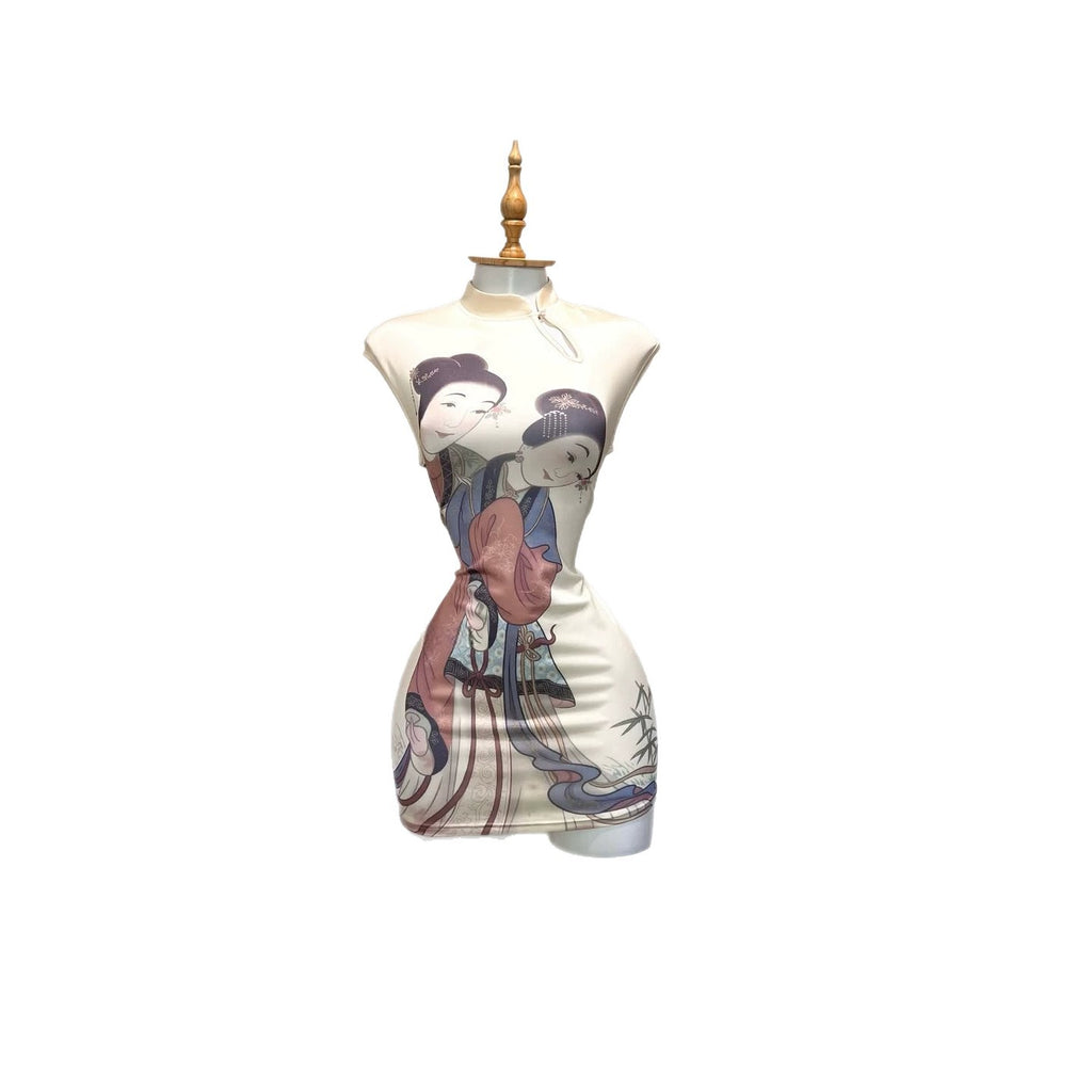 Mini-Patchwork-Kleid mit Rundhalsausschnitt – Bild 3 | LuxeStyle