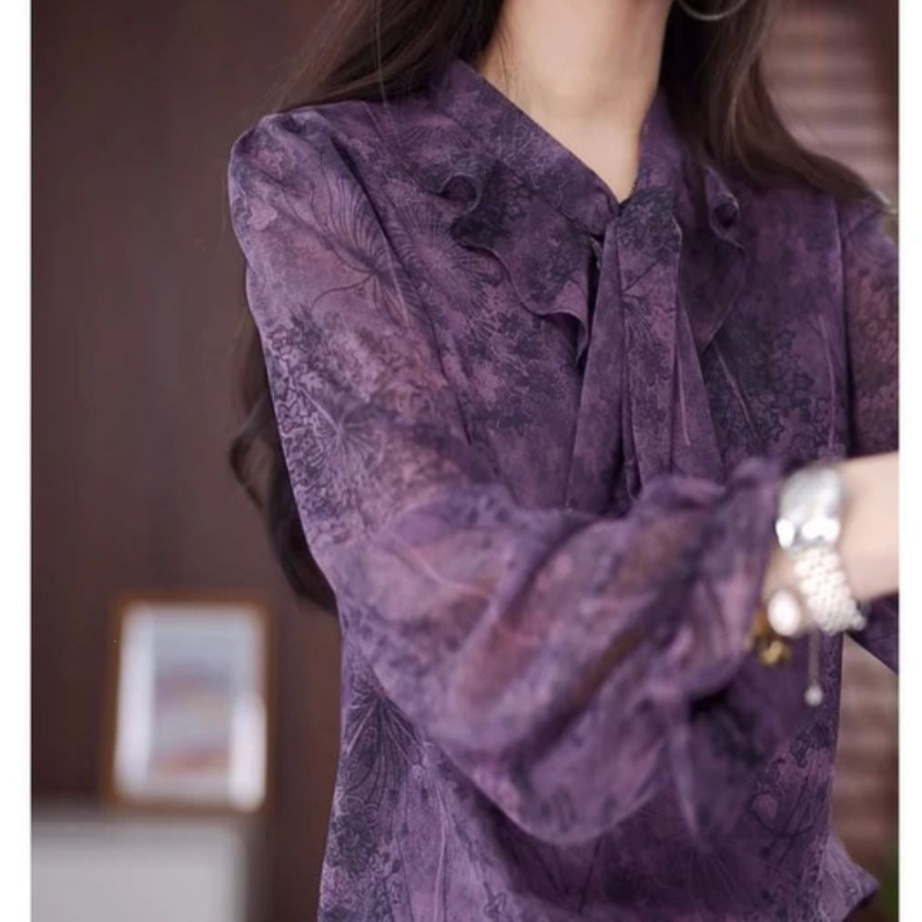 Elegantes Chiffon-Shirt mit Blumenmuster – Bild 3 | LuxeStyle