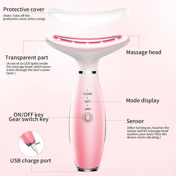 3-in-1 Hals- & Gesichtsmassagegerät mit Vibration