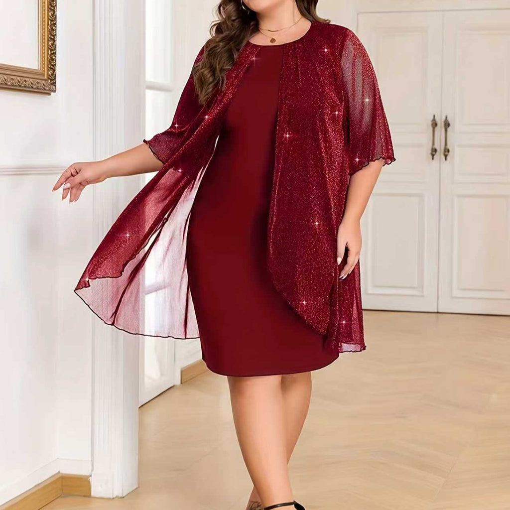 Mesh Freizeitkleid mit 3/4-Ärmeln – Bild 6 | LuxeStyle