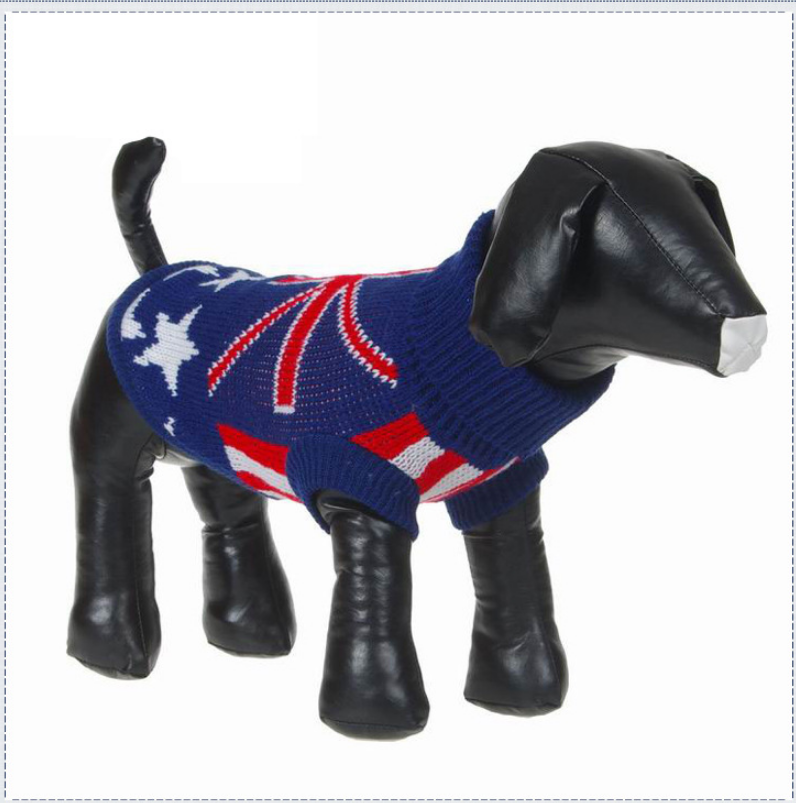 Hundestrickpullover mit Aufdruck, blau – Bild 2 | LuxeStyle