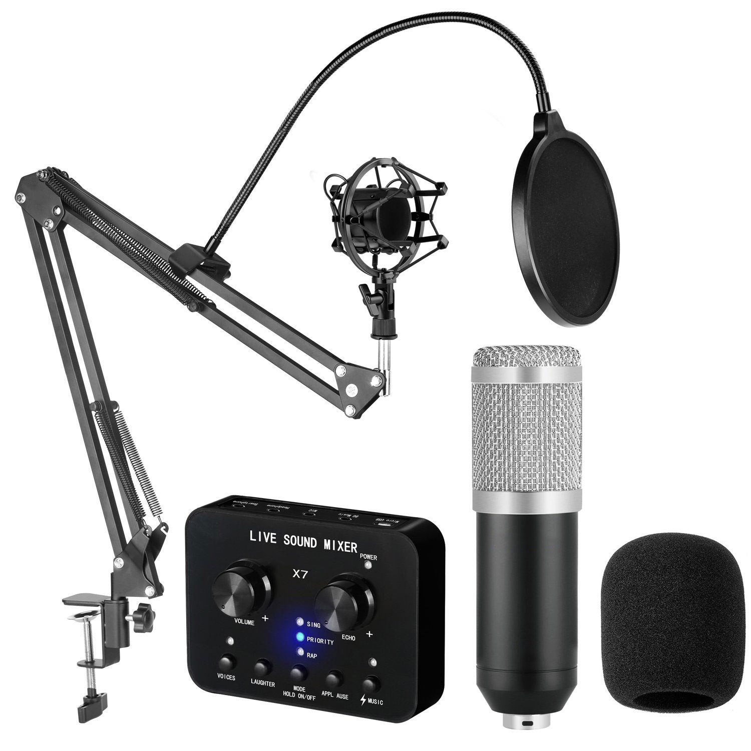Kondensator-Mikrofon für Live-Streaming & Podcasts