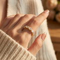 S925 Silberring mit Krappenfassung