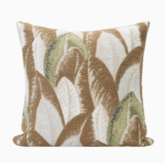 Kissen in Creme mit Pflanzen-Motiv, 45 × 45 cm – Bild 2 | LuxeStyle