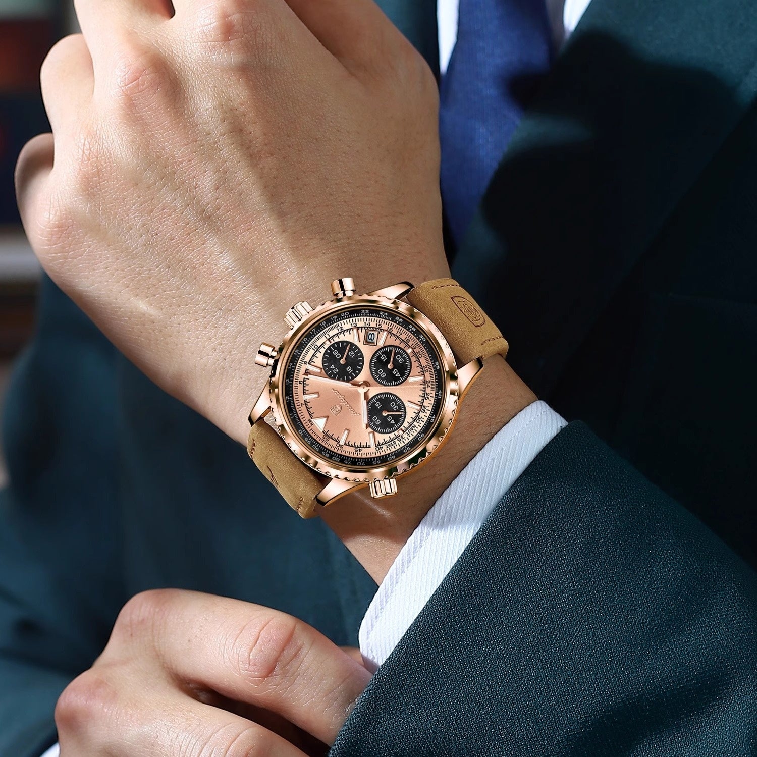 Multifunktionale Herrenuhr mit Nachtlicht