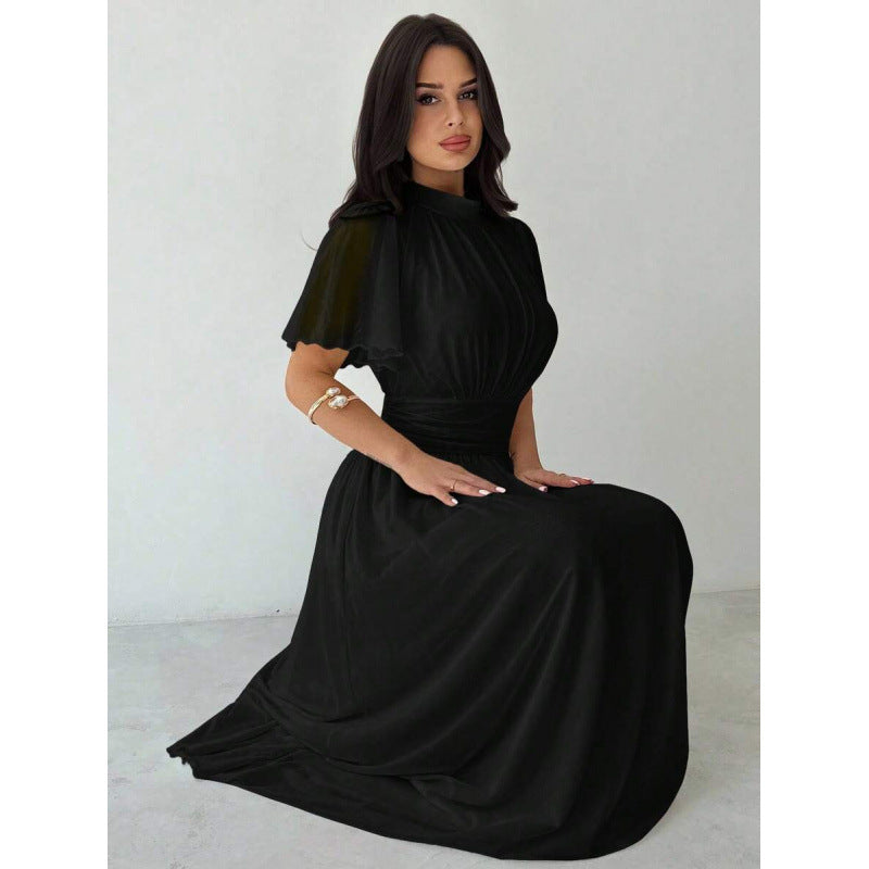 Elegantes A-Linien-Kleid mit Rüschenärmeln