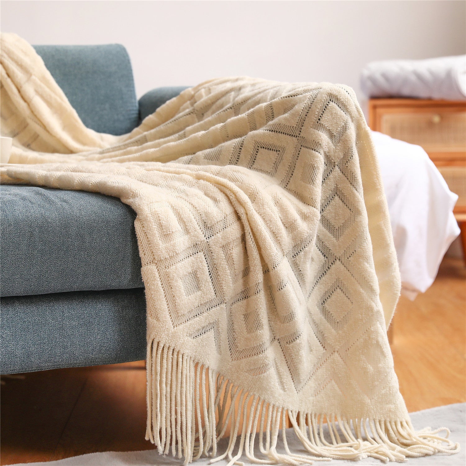 Strickdecke für Büro und Zuhause