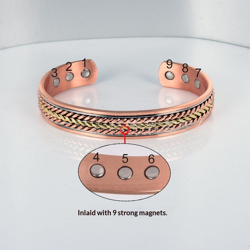 Geflochtenes Kupferarmband mit Seil-Muster