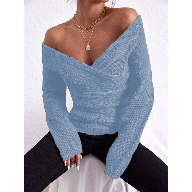 Eleganter Off-Shoulder Strickpullover