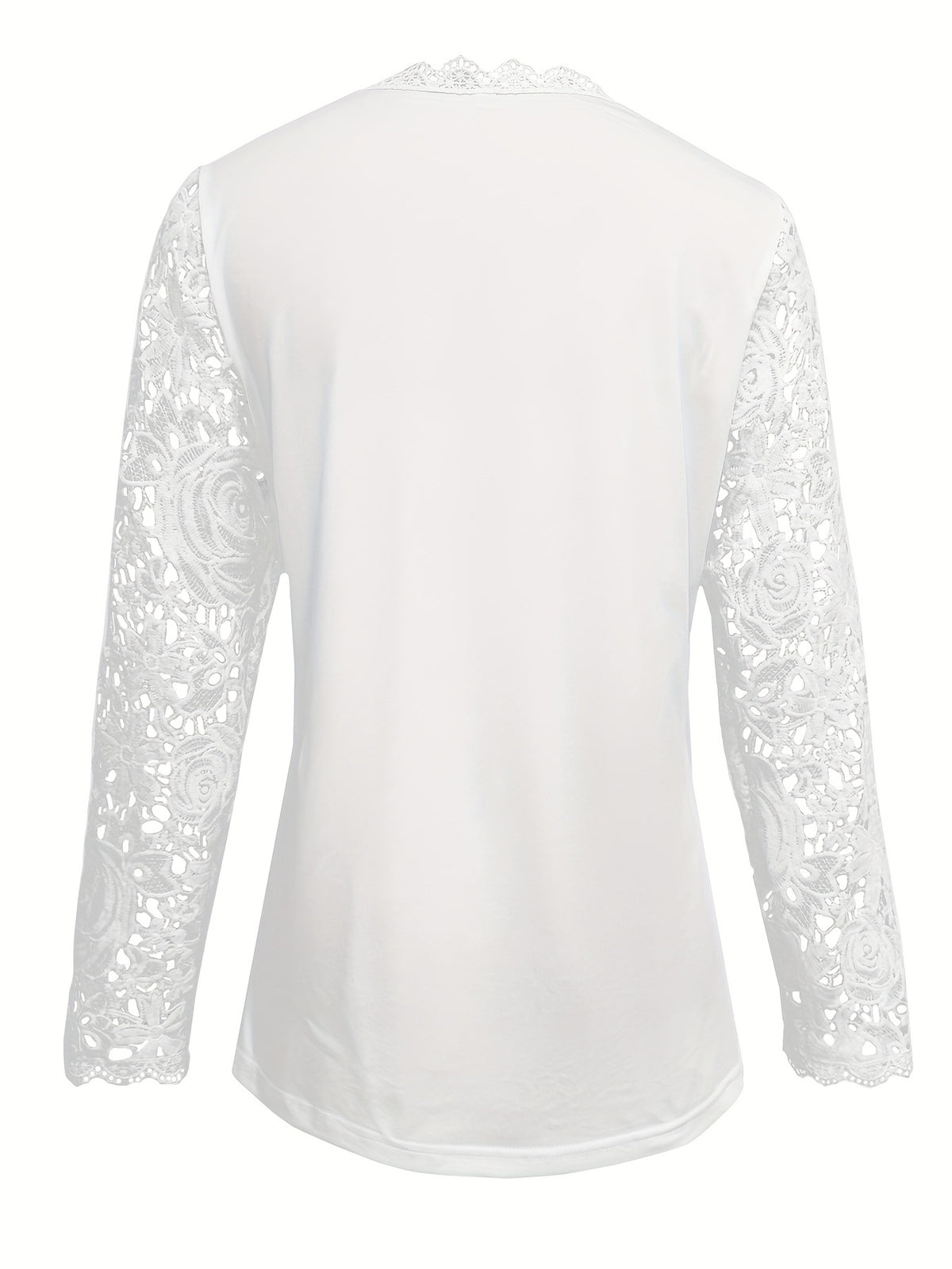 Vintage Langarm-Spitzentop mit Rundhals – Bild 7 | LuxeStyle