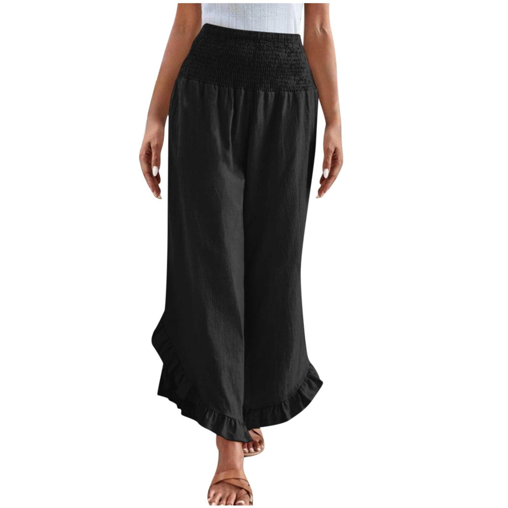 High-Waist Hose mit asymmetrischem Saum