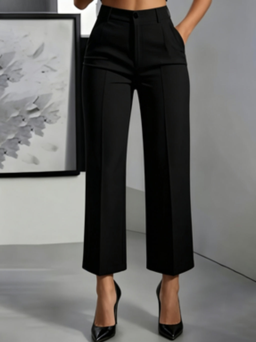 Elegante High-Waist Hose mit geradem Bein
