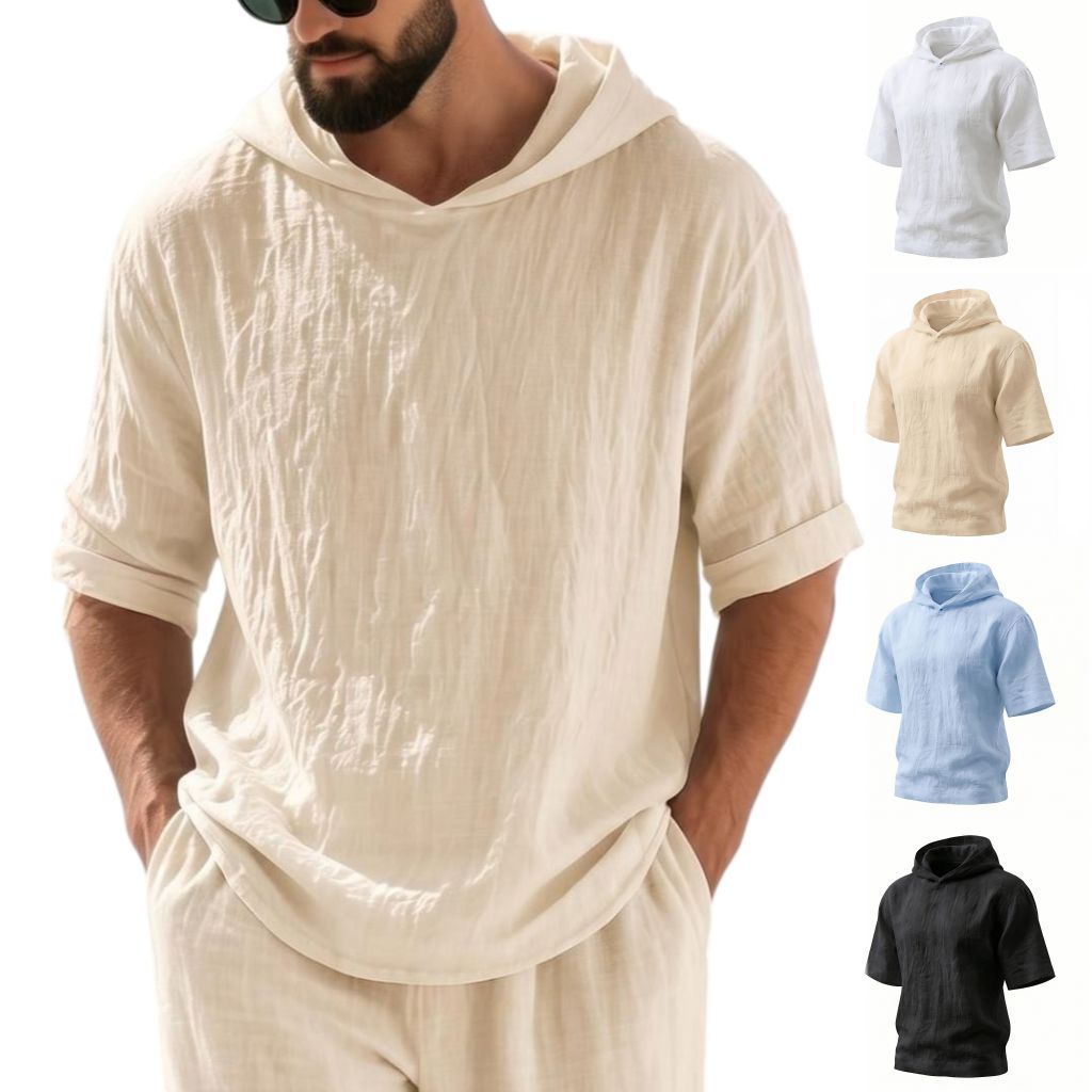 Kurzarm-Hoodie mit Fünfpunkt-Ärmeln