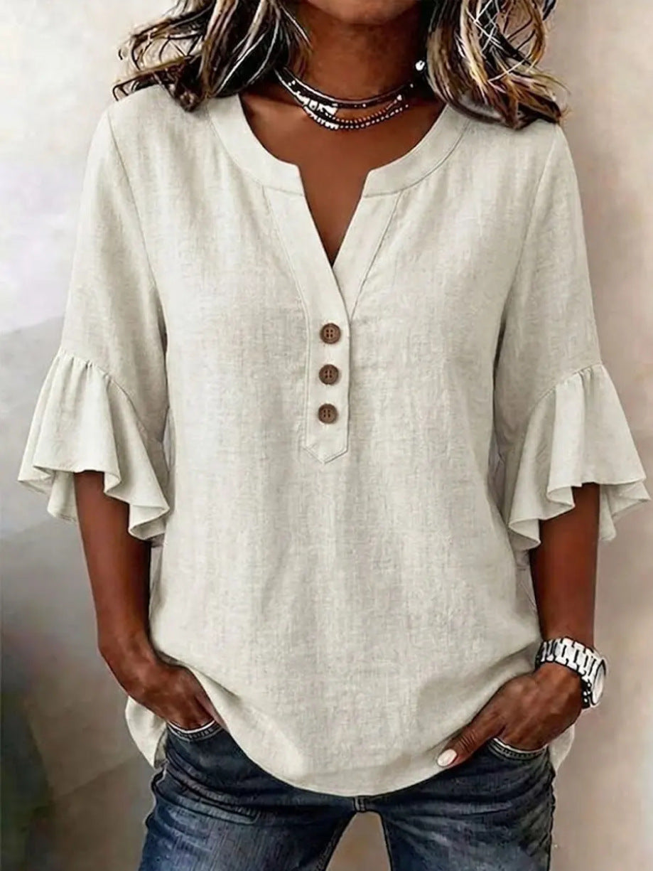 Elegante Oversize Bluse aus Baumwoll-Leinen-Mix – Bild 10 | LuxeStyle