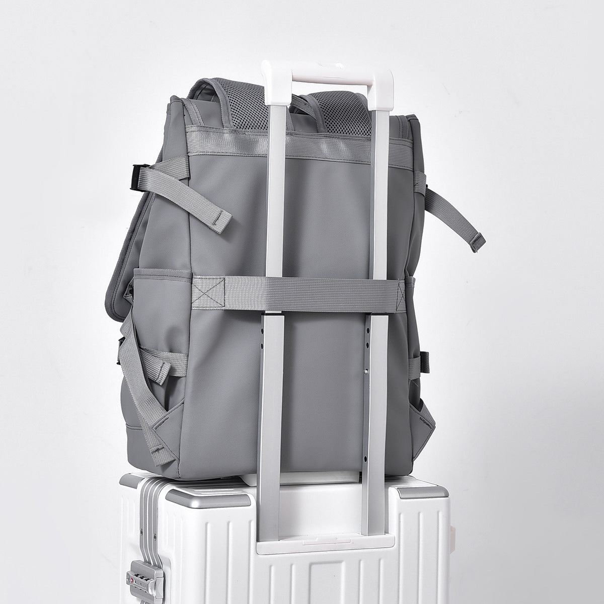 Grosser Rucksack für Geschäftsreisen – Schwarz/ Grau – Bild 2 | LuxeStyle