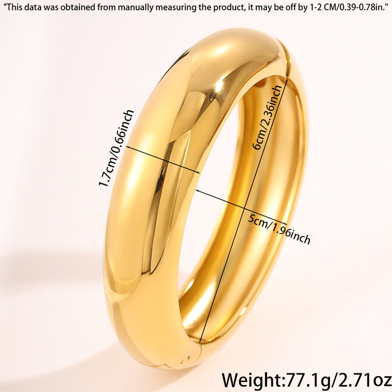 Vergoldetes Doppel-C Armband mit Wellen-Design