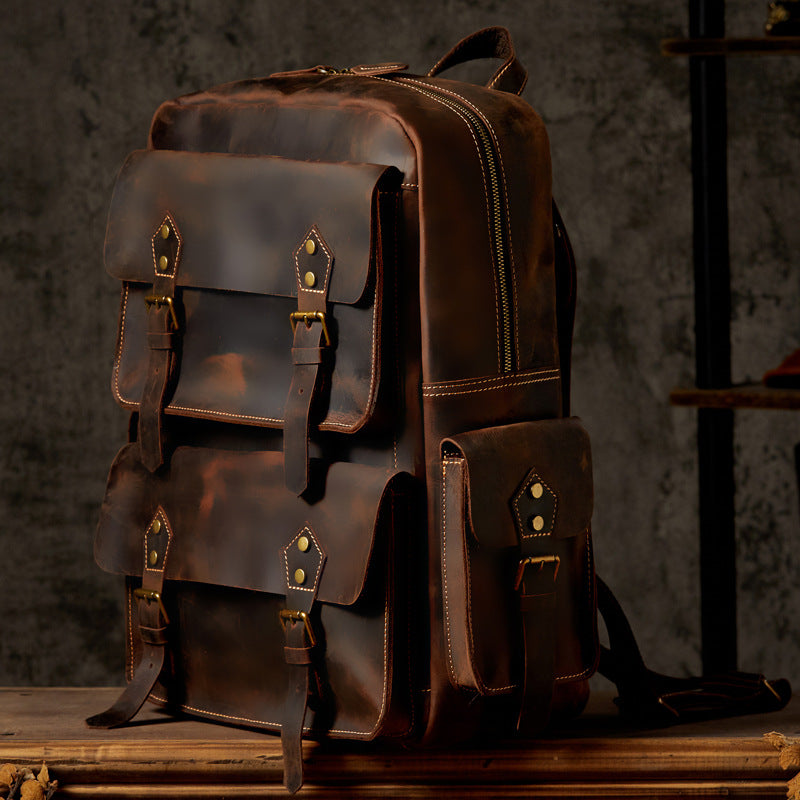 Retro Reiserucksack aus Crazy Horse Leder – Bild 3 | LuxeStyle