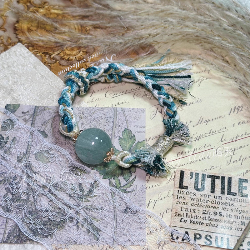 Fluorit Armband im tibetischen Stil (handgewoben)