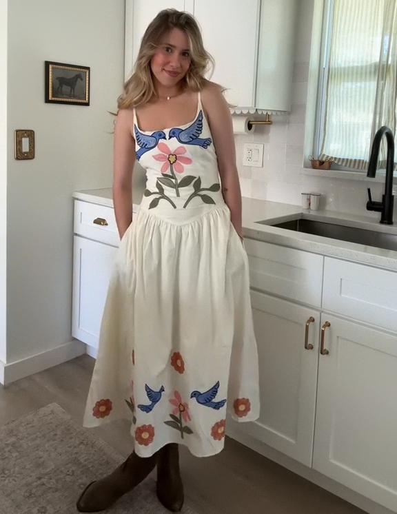 Damen trägerloses A-Linien-Kleid mit Print