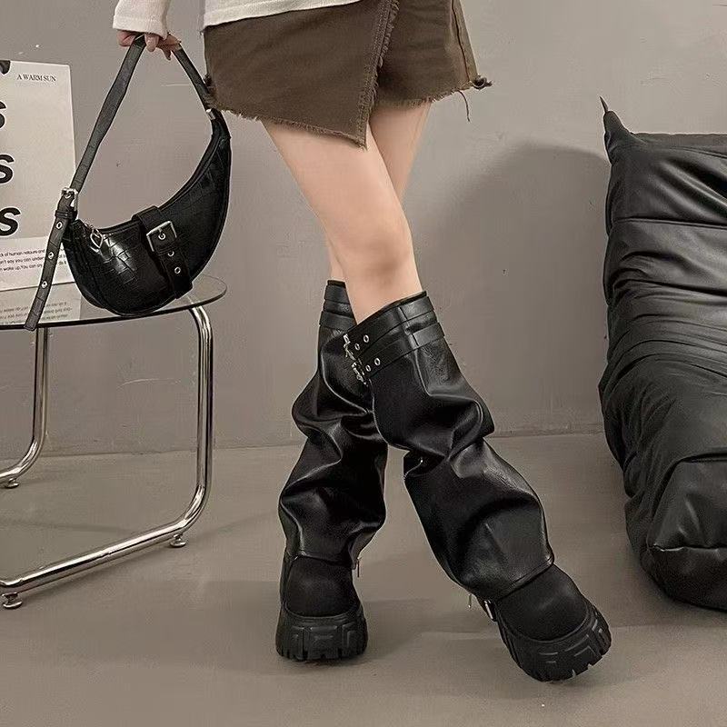 Damen-Boots mit klobigem Absatz