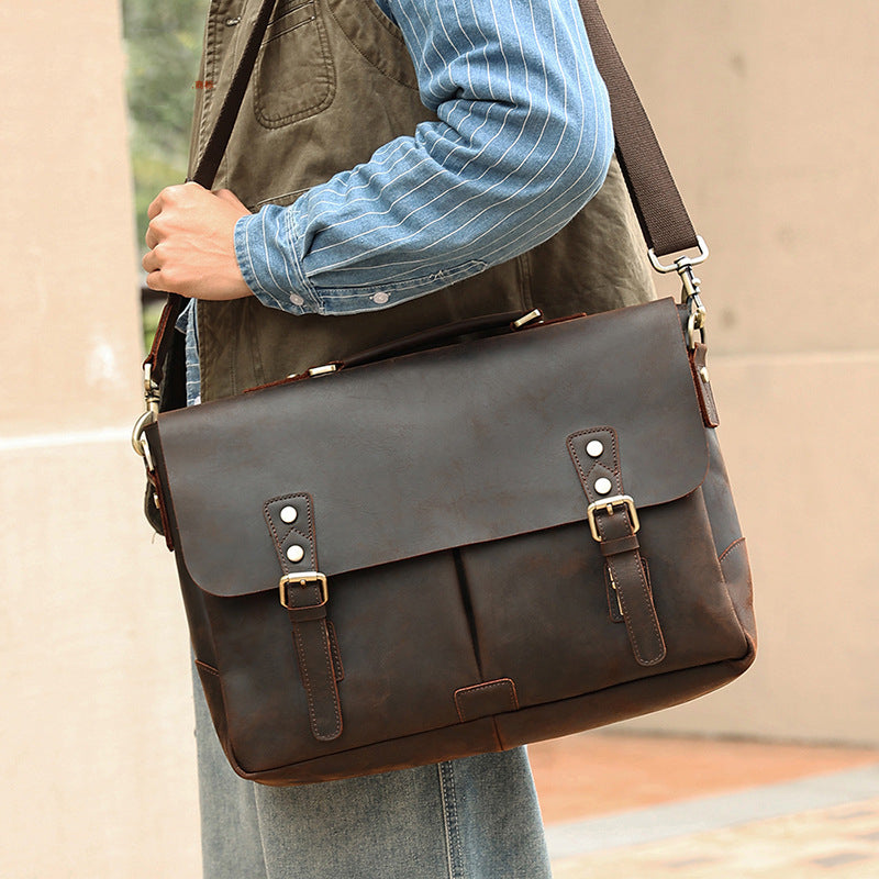 Herren Messenger Umhängetasche aus echtem Leder – Bild 4 | LuxeStyle