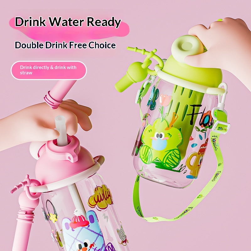 Trinkflasche mit Strohhalm für Kinder – Bild 2 | LuxeStyle