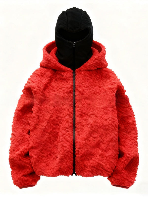 Gefütterter Kapuzen-Cardigan aus Fleece