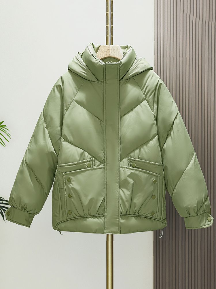 Gefütterte kurze Kapuzenjacke im Loose Fit
