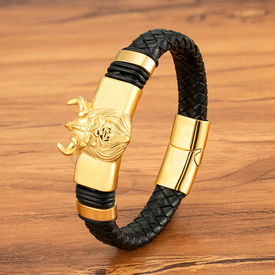 Herren-Armband aus Edelstahl und Leder – Bild 8 | LuxeStyle