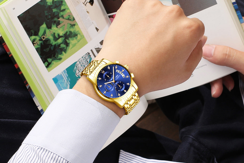 Butterfly-Clip Stahlarmband Herren-Wasseruhr Leuchtfunktion – Bild 8 | LuxeStyle