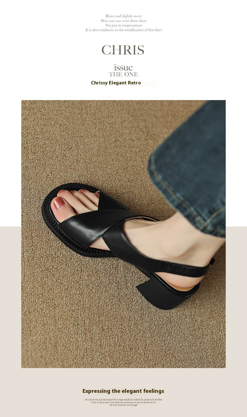 Retro-Sandalen mit Riemen und Blockabsatz – Bild 17 | LuxeStyle