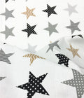 Baumwollstoff: Schwarz-graue Sterne und Punkte – Bild 4 | LuxeStyle