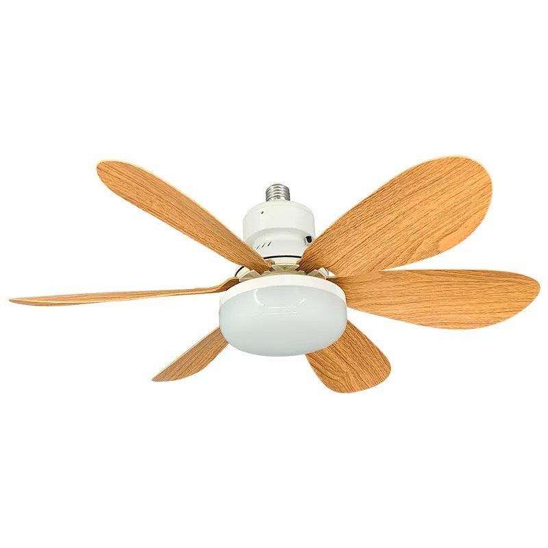 Holzimitat-Deckenventilator mit Blumenmuster