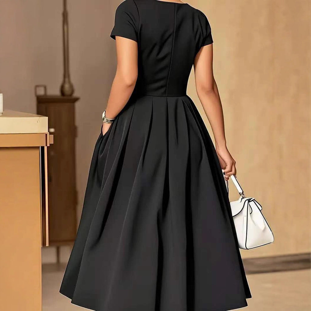 Eleganter Damen A-Linien-Midi-Rock mit V-Ausschnitt