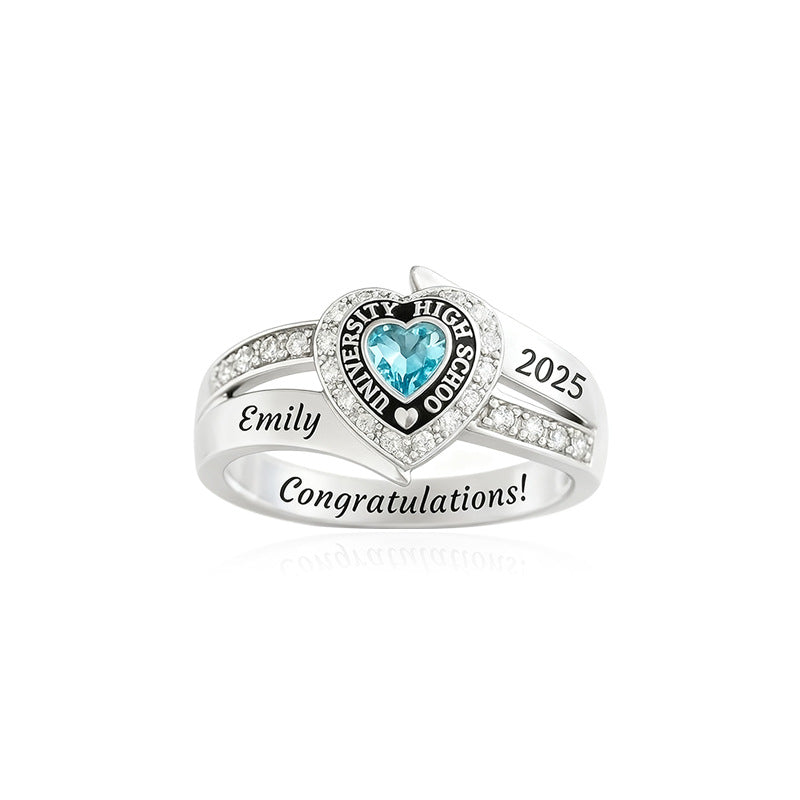 Personalisierter Kupferring mit Zirkonia – Bild 7 | LuxeStyle