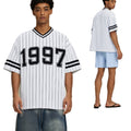 Gestreiftes Herren-T-Shirt mit V-Ausschnitt
