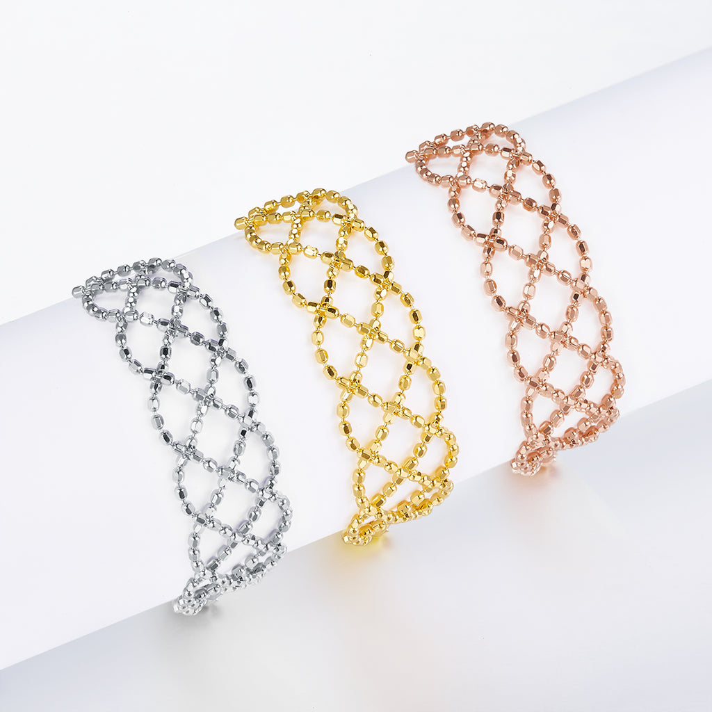 925-Silber Mesh-Ring Anello