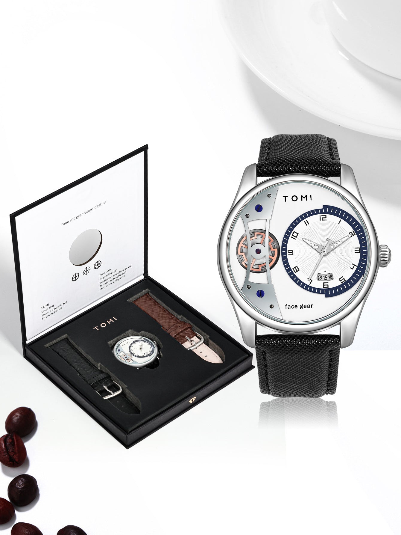 Herrenuhr mit Wechselarmbändern im Geschenkset