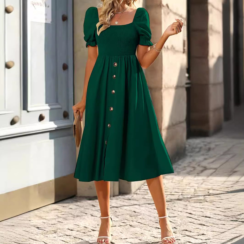 Damen-Plisseekleid mit eckigem Ausschnitt – Bild 2 | LuxeStyle