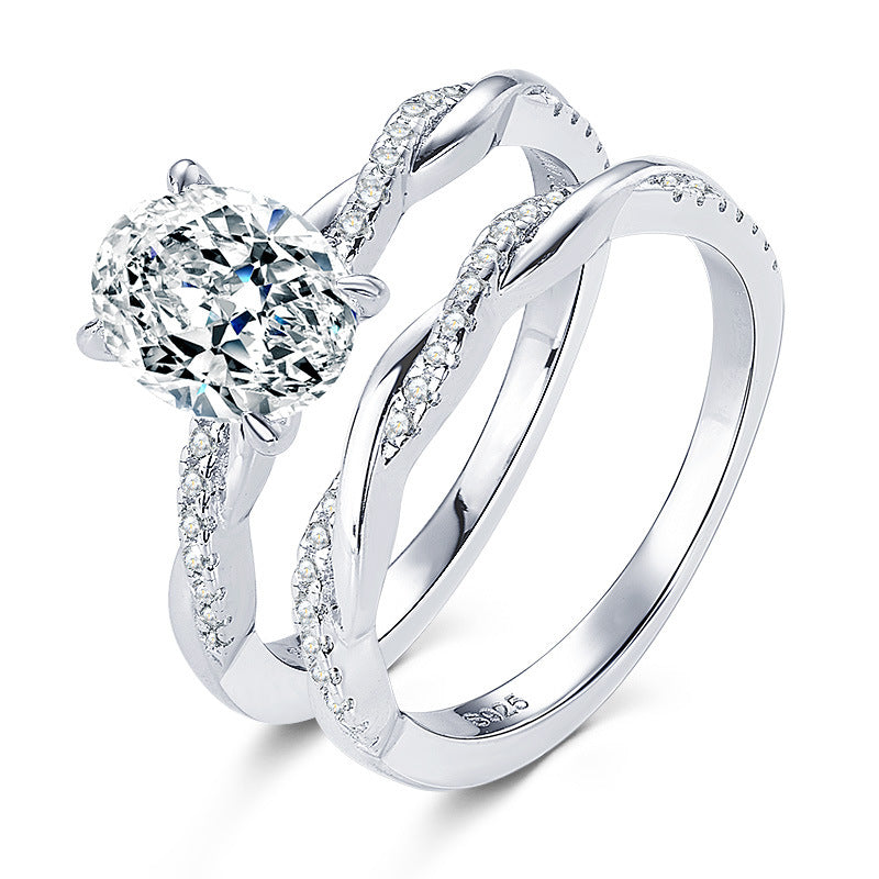 Moissanite Stapelring aus 925er Sterling Silber