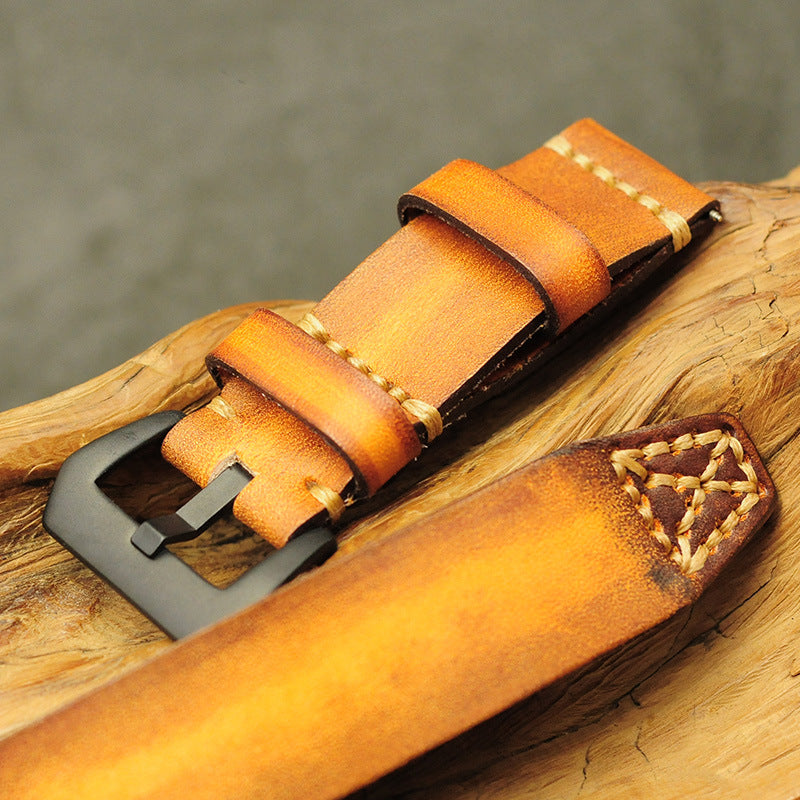 Aviator-Vintage-Armband aus Handgezogenem Leder