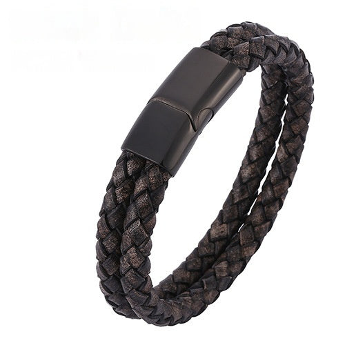 Vintage Lederarmband aus Edelstahl – Bild 12 | LuxeStyle