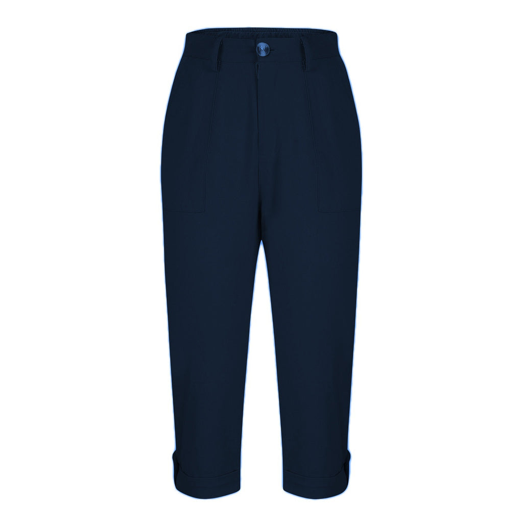 Damen Caprihose mit Roll-up und Knöpfen