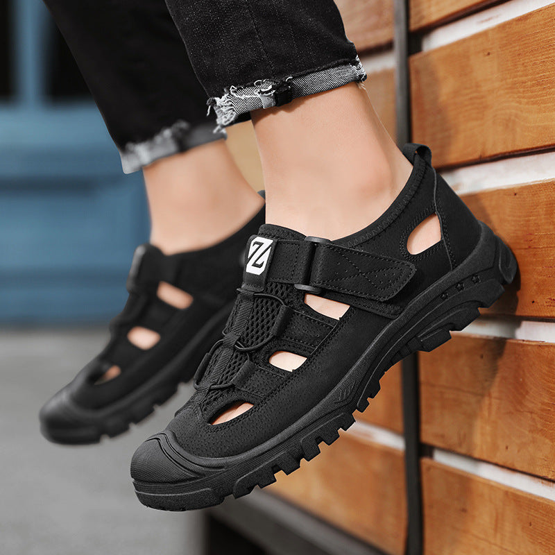 Atmungsaktive Casual-Sandalen mit Klettverschluss