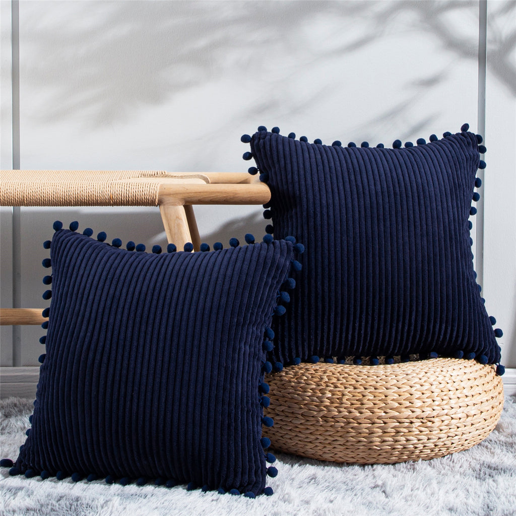 Gestreifter Flanell-Kissenbezug | LuxeStyle