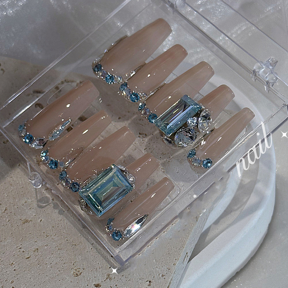 Handgemachte Nägel «Sea Blue Moonlight Sugar» – Bild 3 | LuxeStyle