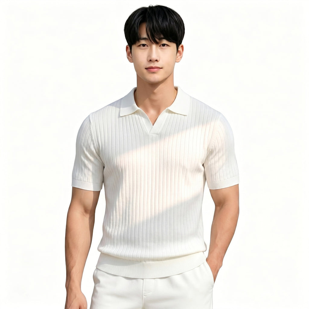 Gestreiftes Halbzipper-Shirt